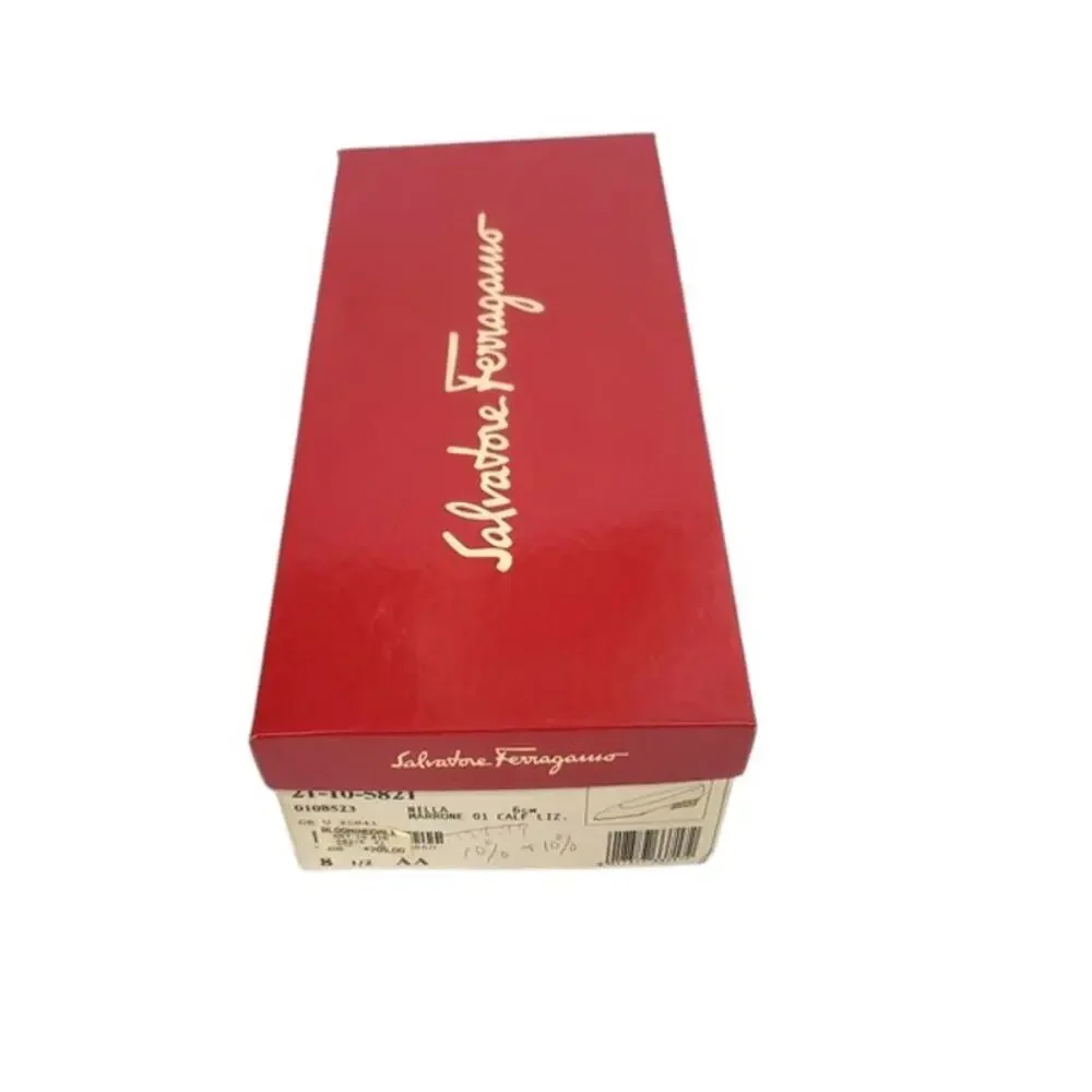Salvatore Ferragamo Women's Vintage Nilla Shoes Pumps Dark Brown Size 8.5 AA